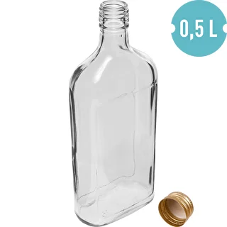 Flachmann-Flasche 500 ml mit Schraubverschluss und Aufdruck „Früchte“, Muster 2 – photo 2