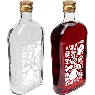 Flachmann-Flasche 500 ml mit Schraubverschluss und Aufdruck „Früchte“, Muster 2 – photo 4