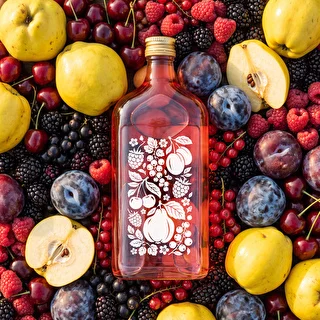 Flachmann-Flasche 500 ml mit Schraubverschluss und Aufdruck „Früchte“, Muster 2 – photo 6