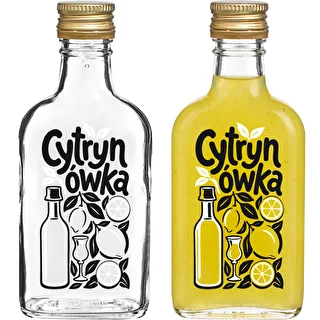 Flachmann-Flasche 200 ml mit Schraubverschluss und Aufdruck „Cytrynówka”, Motiv 1 – photo 2