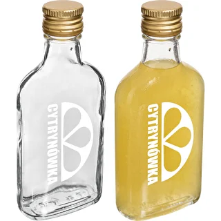 Flachmann-Flasche 200 ml mit Schraubverschluss und Aufdruck „Cytrynówka“, Design 2 – photo 3