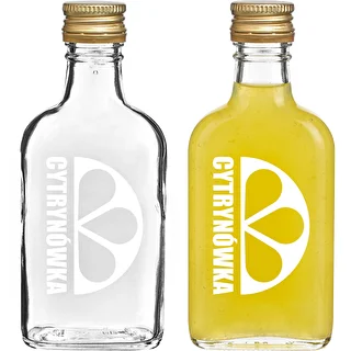 Flachmann-Flasche 200 ml mit Schraubverschluss und Aufdruck „Cytrynówka“, Design 2 – photo 2