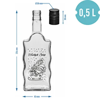 Klasztorna-Flasche 500 ml mit Schraubverschluss, Aufdruck „Weihnachtsmann“, 1 St. – photo 5
