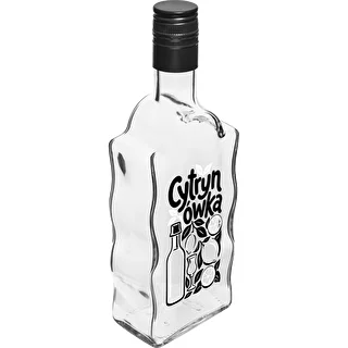 Klasztorna-Flasche 500 ml mit Schraubverschluss und Aufdruck „Cytrynówka“, Design 1