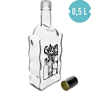 Klasztorna-Flasche 500 ml mit Schraubverschluss und Aufdruck „Cytrynówka“, Design 1 – photo 2
