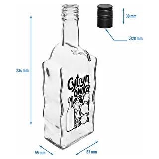 Klasztorna-Flasche 500 ml mit Schraubverschluss und Aufdruck „Cytrynówka“, Design 1 – photo 5