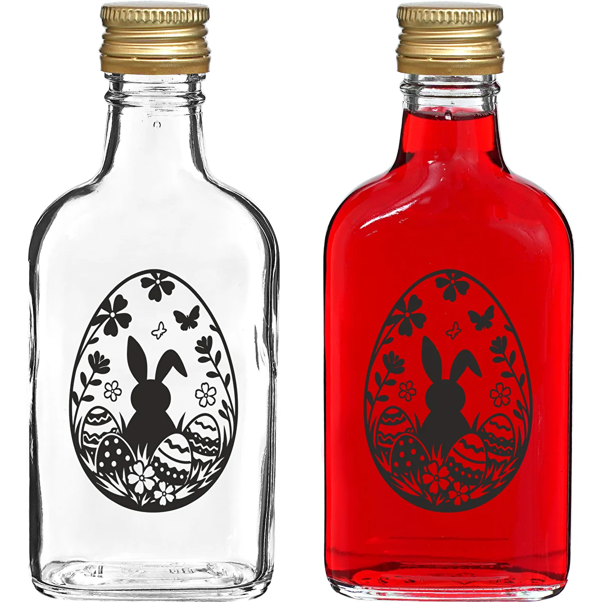 Flachmannflasche 200 ml mit Schraubverschluss, Aufdruck „Osterei“, 1 St.