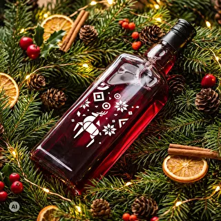 Tynktura-Flasche, 500 ml mit Schraubverschluss – Weihnachtsrentier – photo 6
