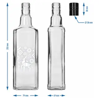 Tynktura-Flasche, 500 ml mit Schraubverschluss – Weihnachtsrentier – photo 5