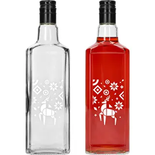 Tynktura-Flasche, 500 ml mit Schraubverschluss – Weihnachtsrentier – photo 2