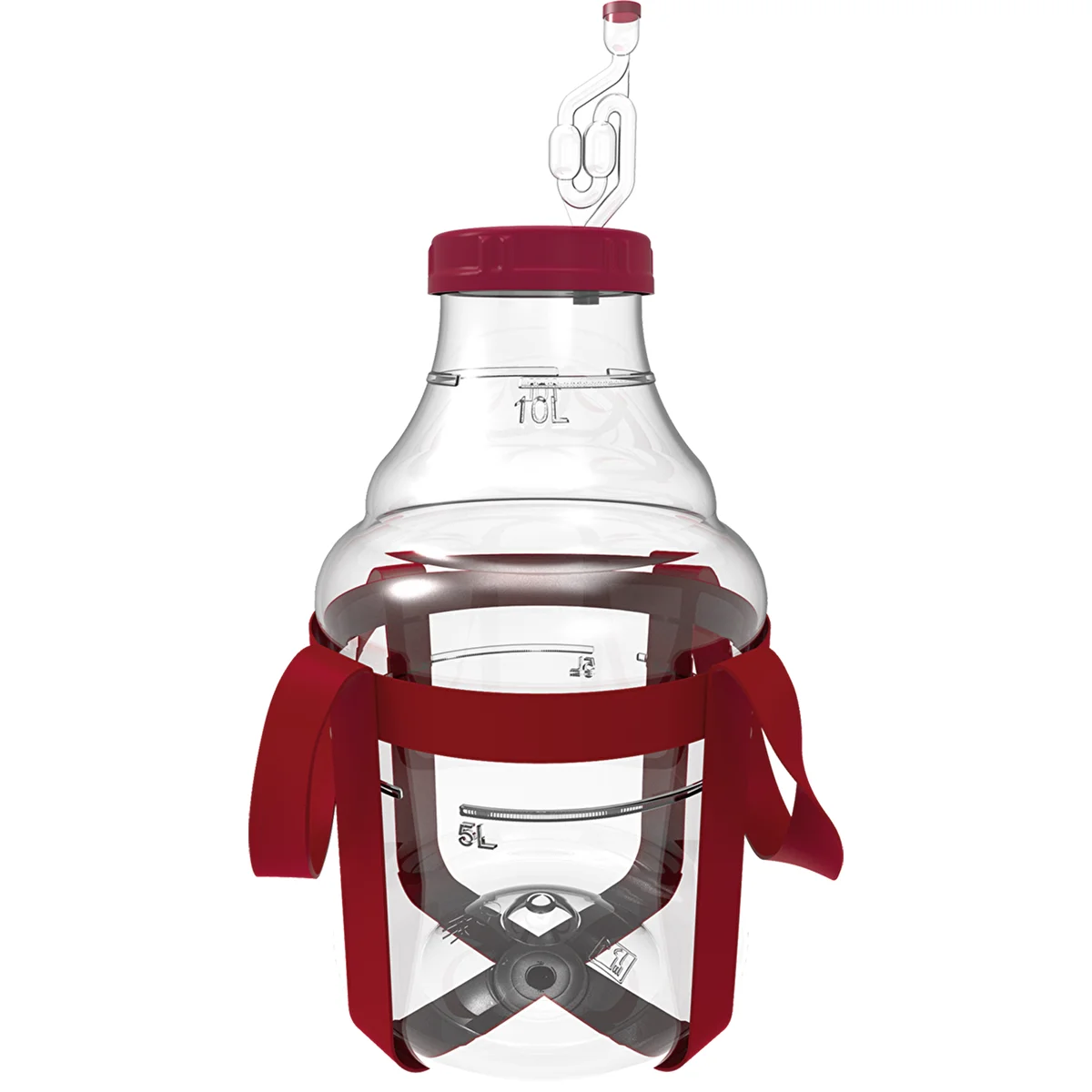 Leichter, bruchsicherer PET-Weinballon mit Tragegurten, 10 l