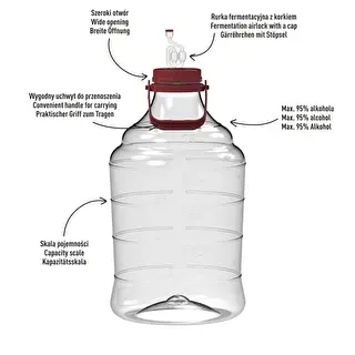 Leichter, bruchsicherer Weinballon mit Tragegriff, 25 L – photo 4