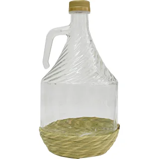 Gärballon Dama 2 l mit Geflechtmantel und Schraubverschluss