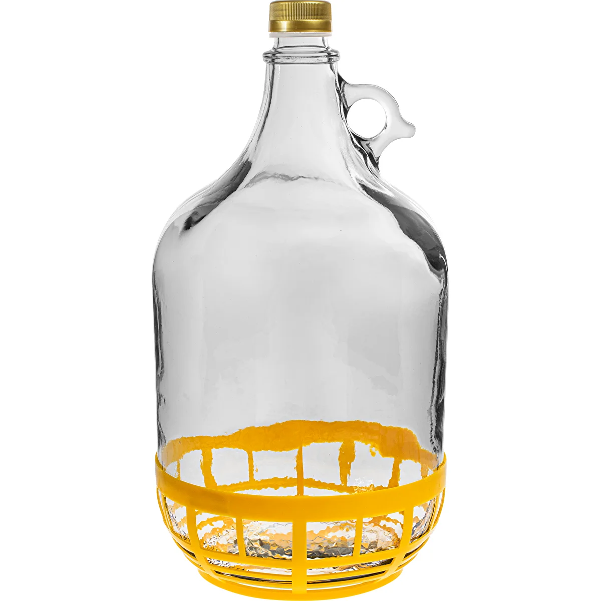 Glasballon Dame 5 L - Plastikkorb, mit Schraubverschluss