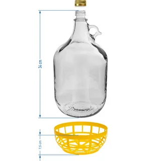 Glasballon Dame 5 L - Plastikkorb, mit Schraubverschluss – photo 3