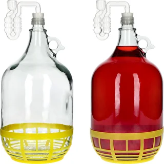 4 x Dama 5 L mit Stopfen, Gärrohr, Schraubverschluss und Korb – photo 6