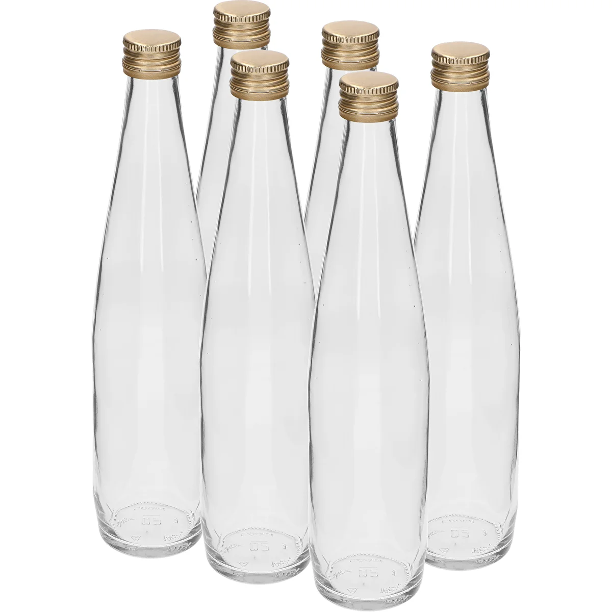 Clubflasche 500 ml mit goldenem Schraubverschluss, 6er-Set