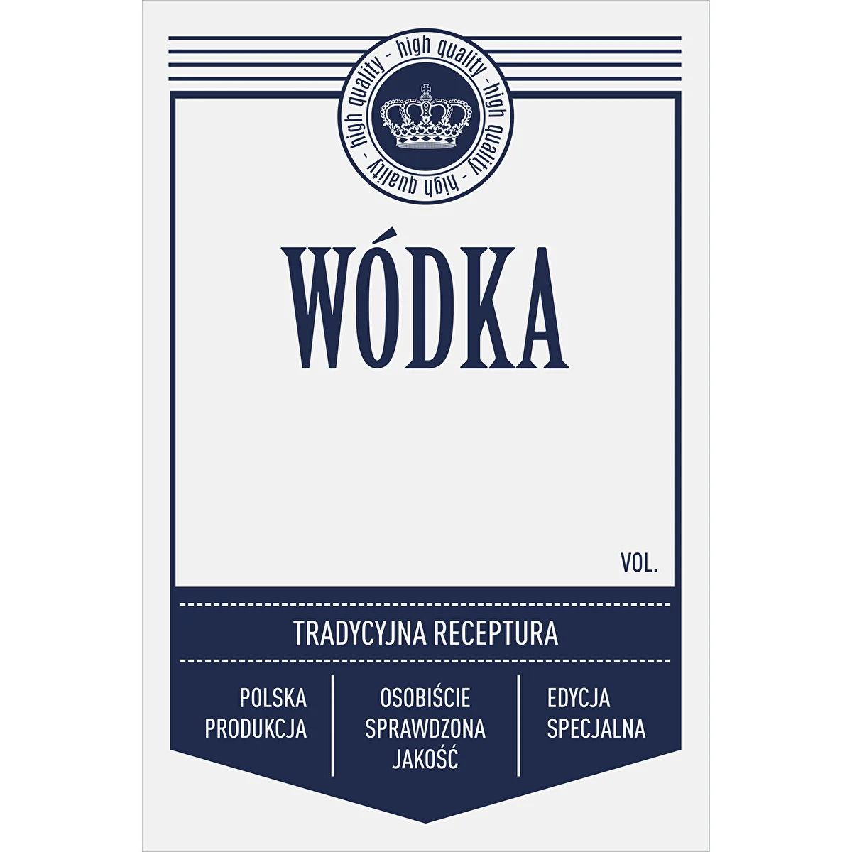 Selbstklebende Etiketten 60 x 90 mm für Flaschen (Wodka), weiß, 20 Stück