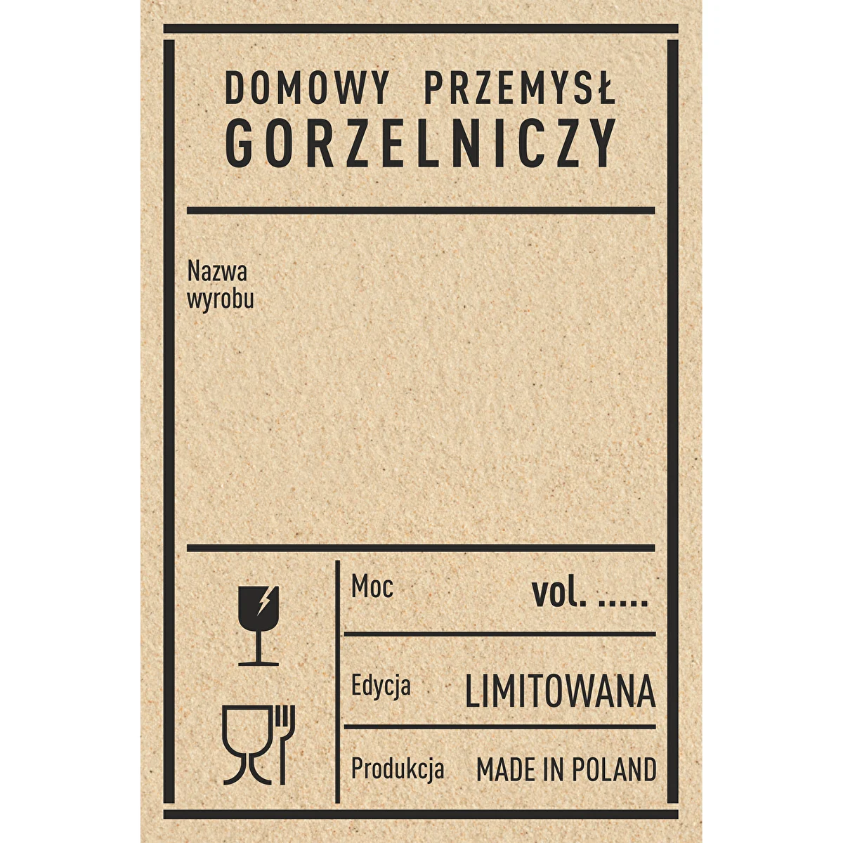 Selbstklebende Etiketten 60 x 90 mm für Flaschen, Wodka, PRL-Retro, 20 Stück