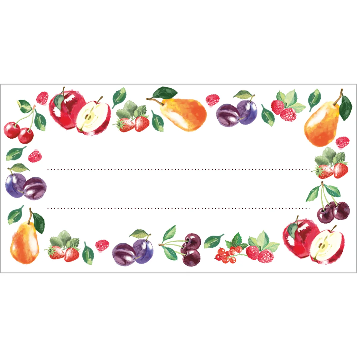 Selbstklebende Etiketten Motiv Früchte 85/45 mm – 20 Stück