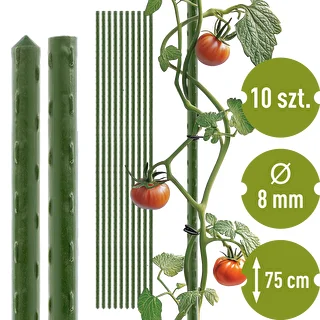 Gartenstäbe Bioogród – beschichteter Stahl, 0,75 m, Ø 8 mm, 10 Stück