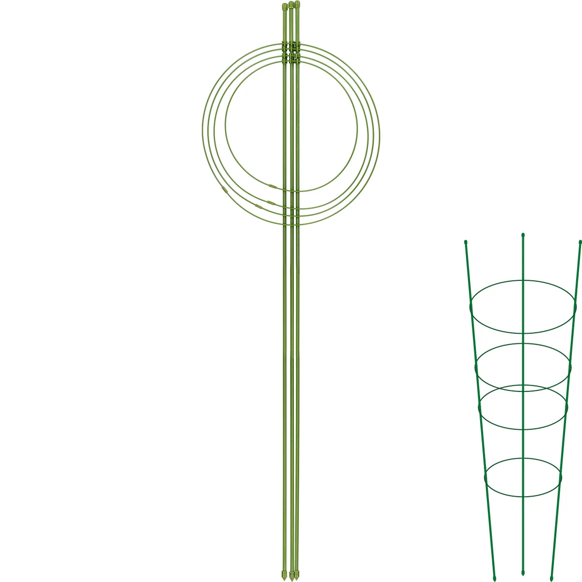Ringstütze für Pflanzen, 4 Ringe, 1 m