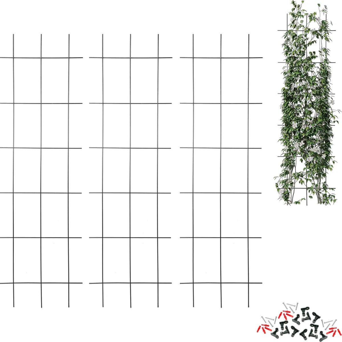 Pflanzenstütze - Rankgitter (150 cm x 45 cm) 3 Stück