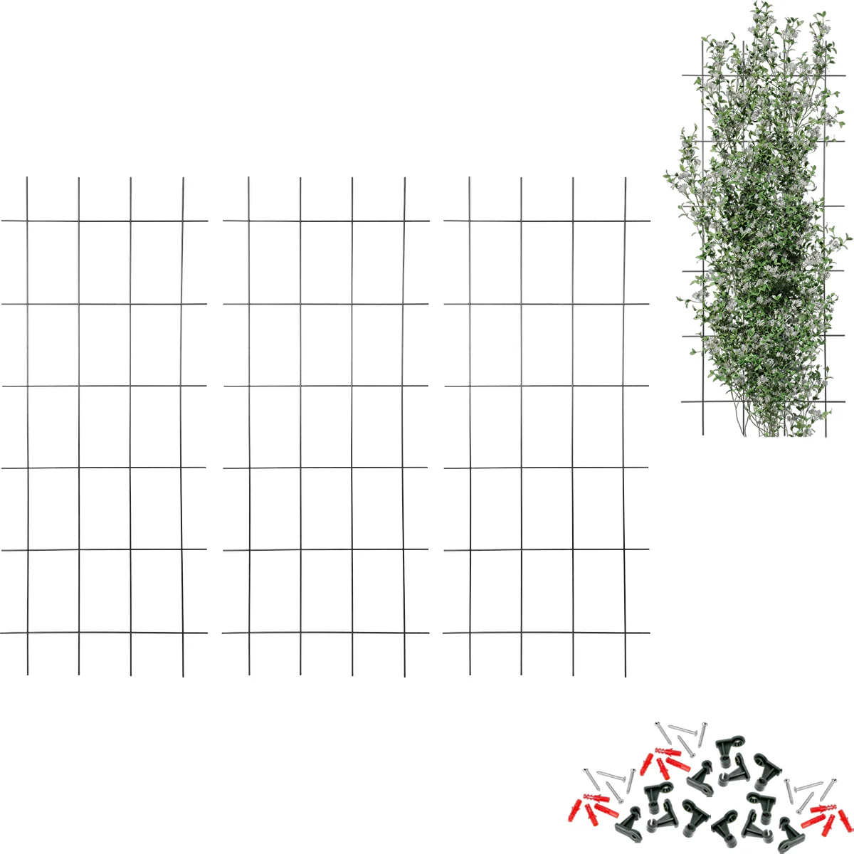 Pflanzenstütze – Rankgitter (150 cm x 60 cm), 3er-Set