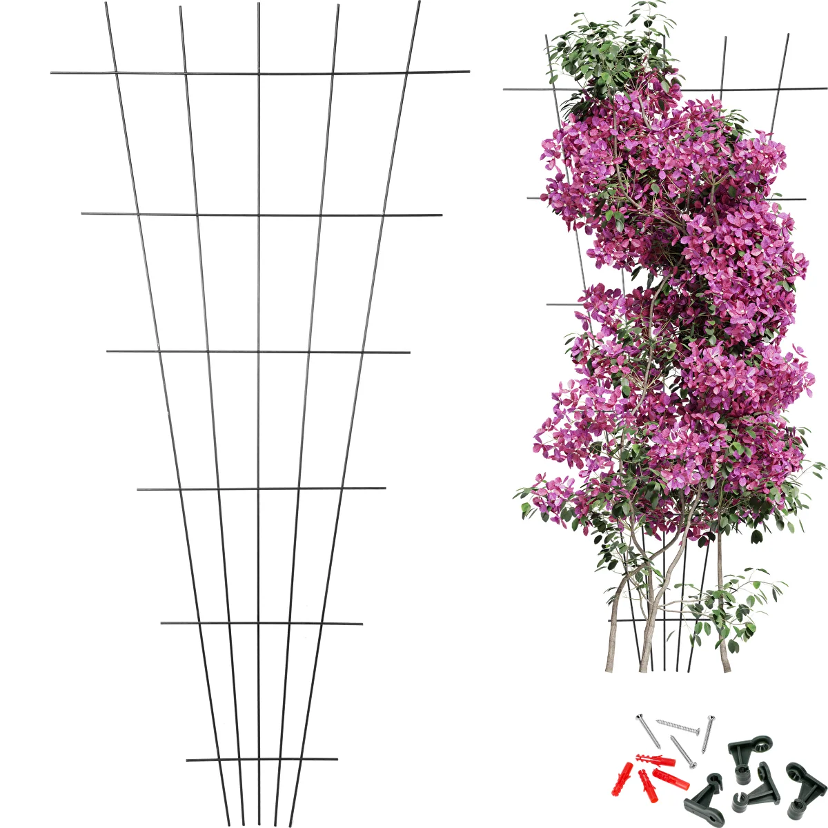 Pflanzenstütze – zulaufendes Garten-Rankgitter 150 x 75 cm