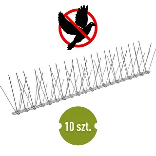 Vogelabwehrspikes auf Kunststoffleiste, 10 Stück
