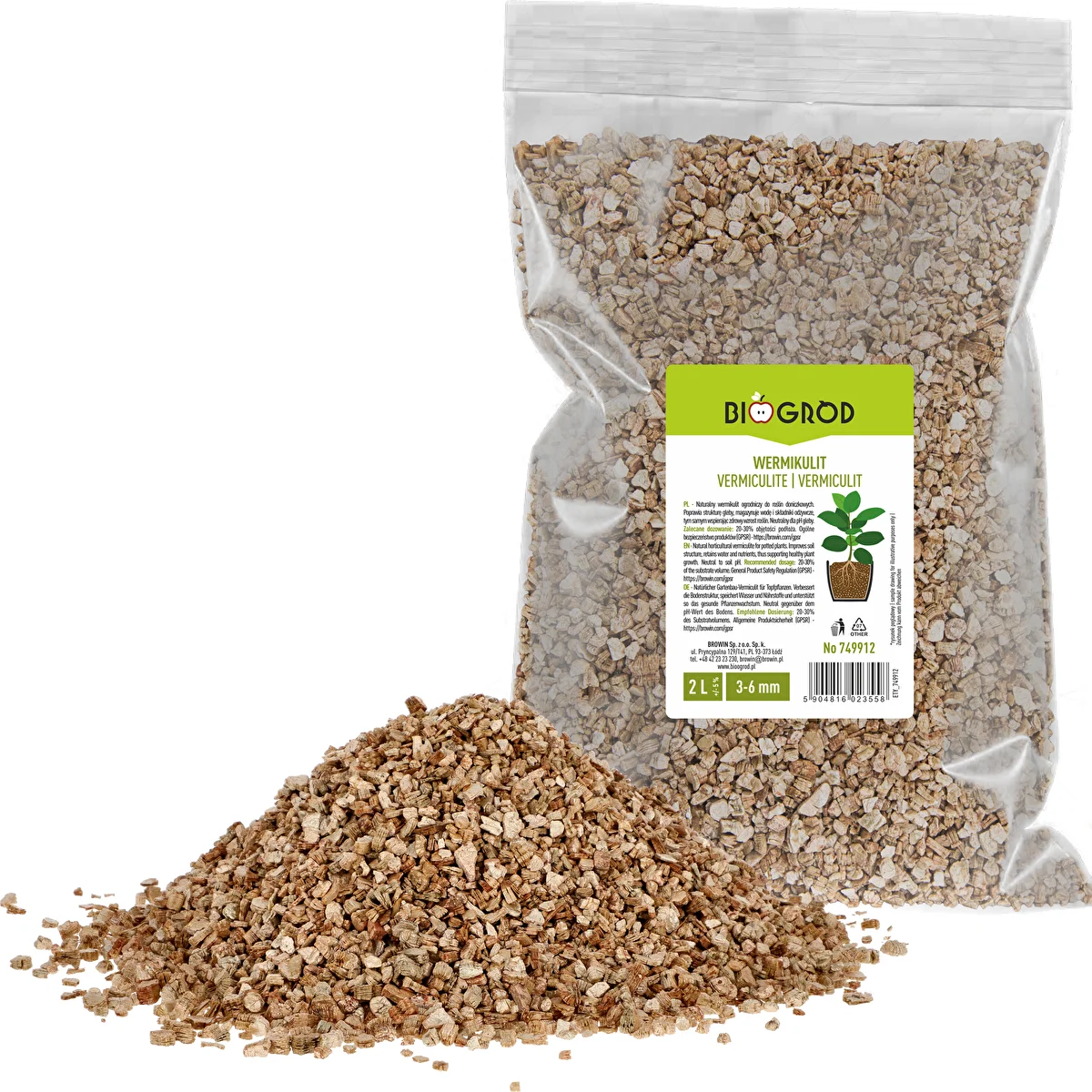 Vermiculit für Zimmerpflanzen und Gartenbau, 2 L