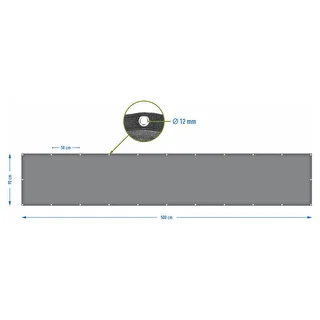 Schattierungsnetz (80 %, 140 g/m²) 0,9 x 5 m, graphitgrau – photo 7