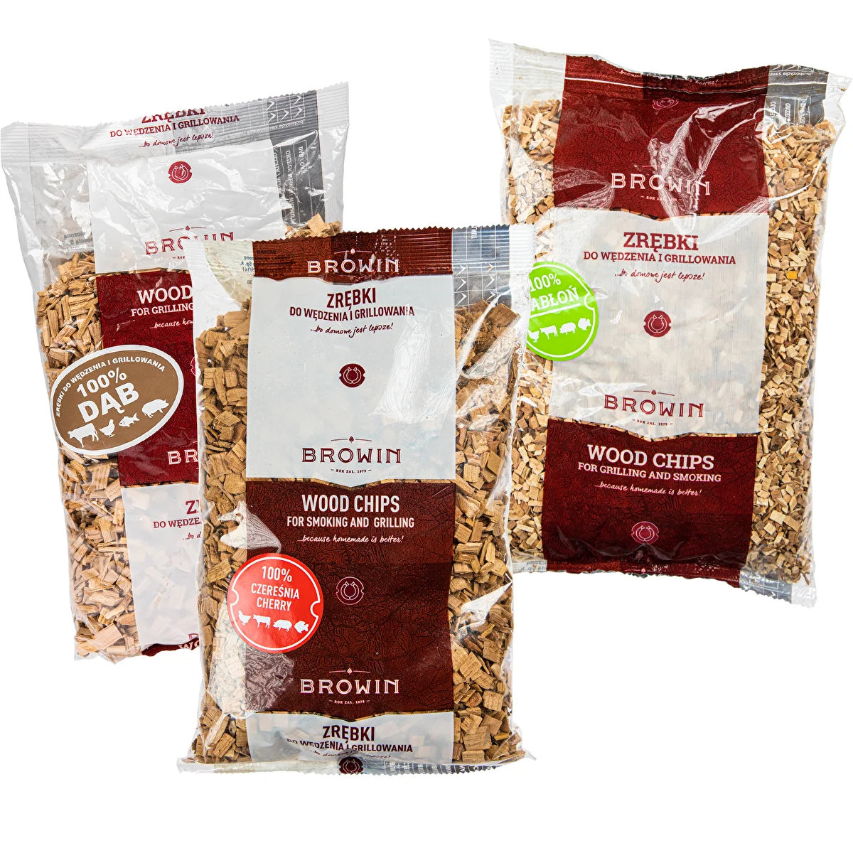 Räucherchips-Set Kirsche, Apfel und Eiche