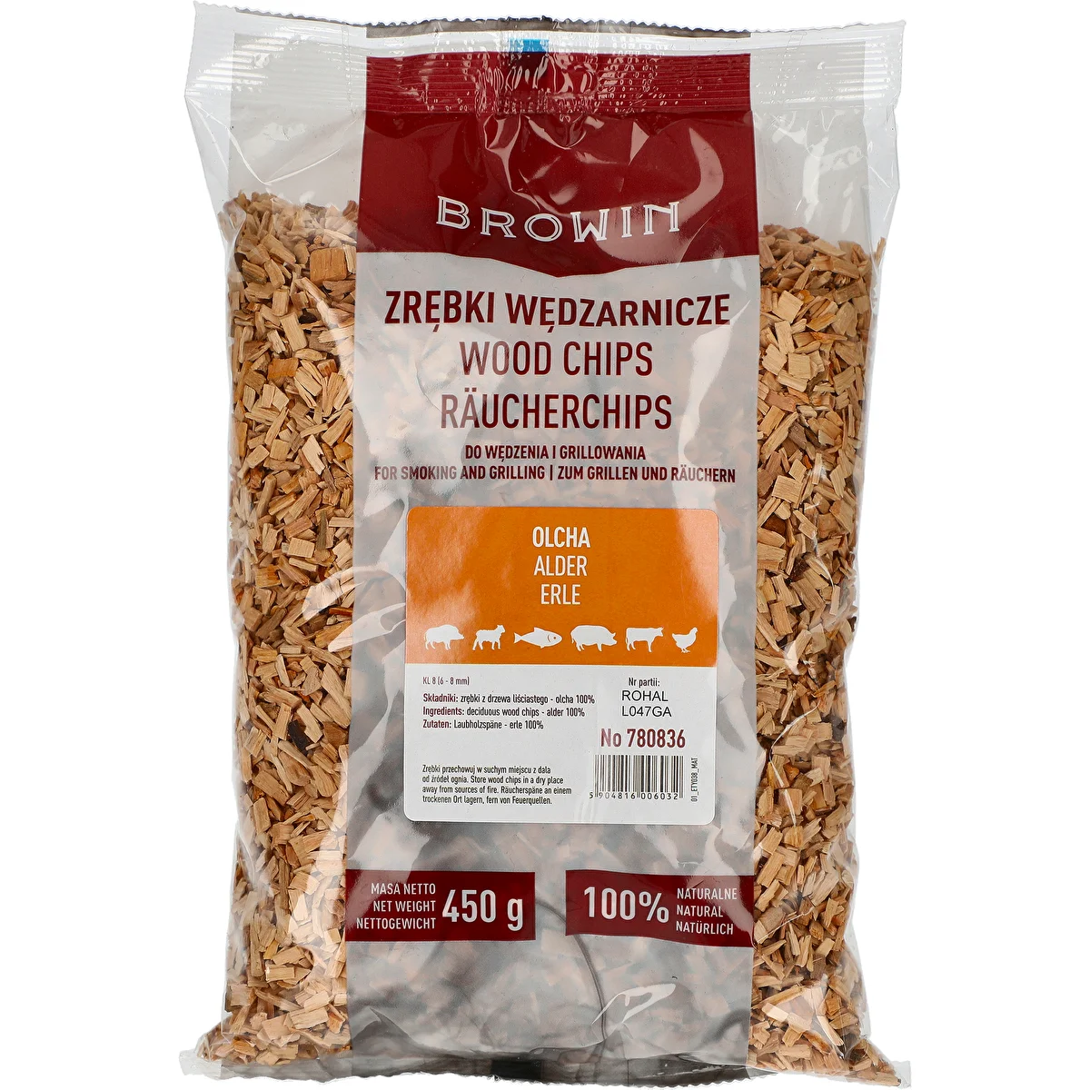 Räucher-/Grillchips, Erle, 450 g, Kl. 8