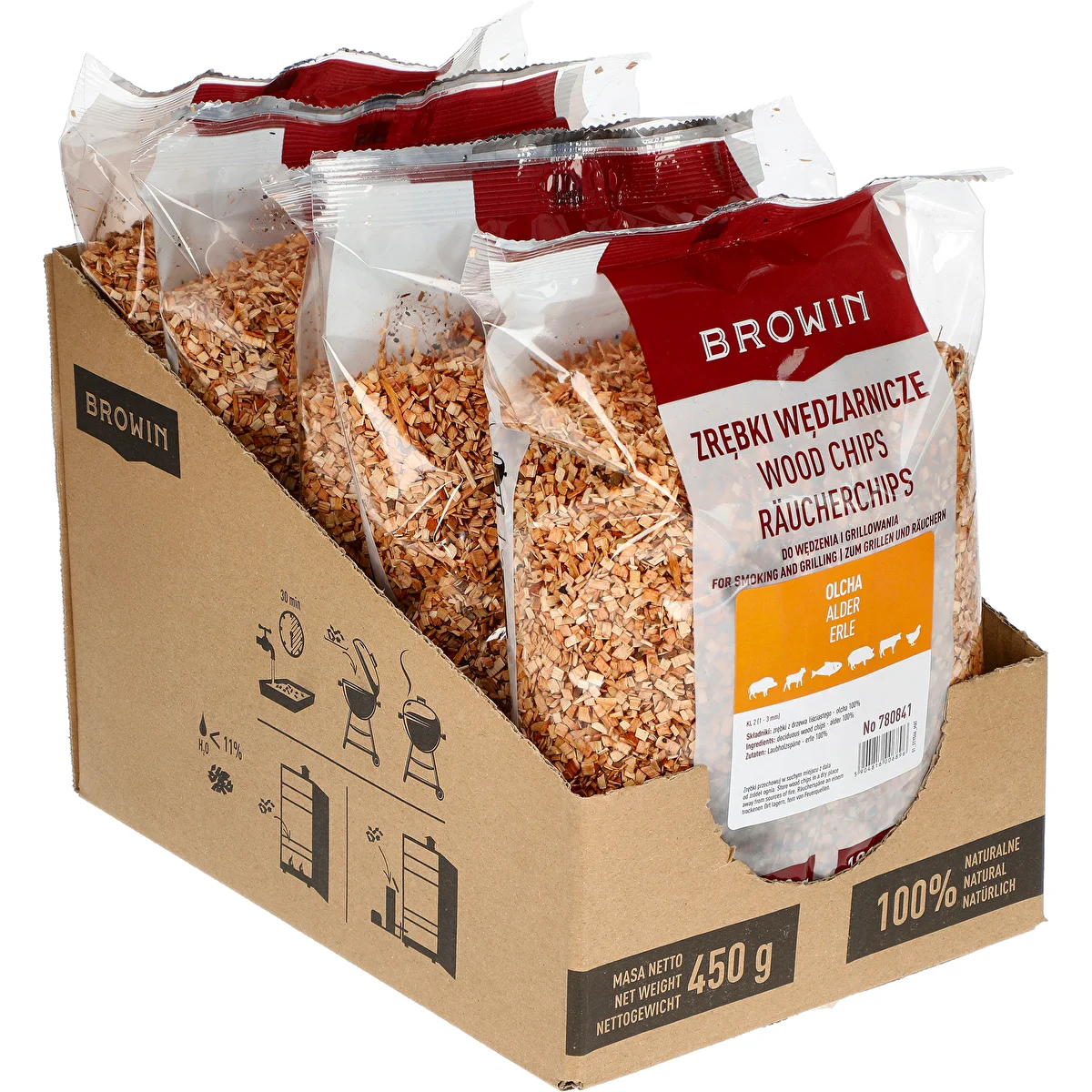 Räucherchips (100 % Erle) Kl. 2 - 450 g x 5