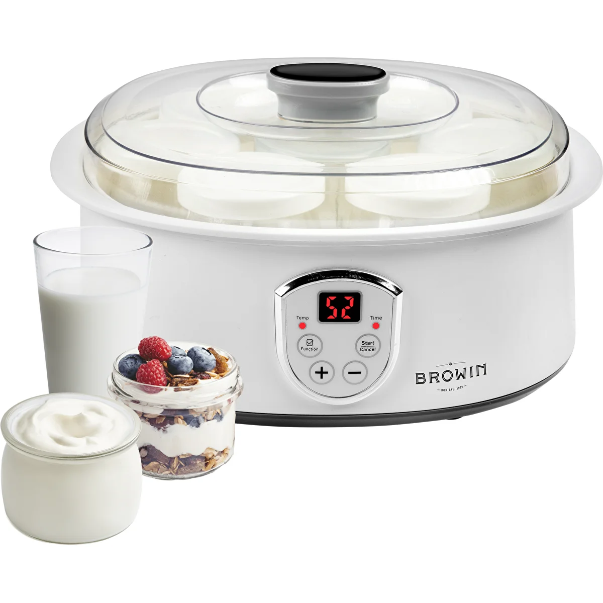 Joghurtbereiter mit Thermostat, 7 Gläser, 1,3 l