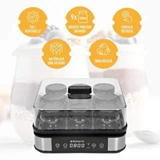 Joghurtbereiter mit Thermostat, 9 Gläser, 1,6 l – photo 13