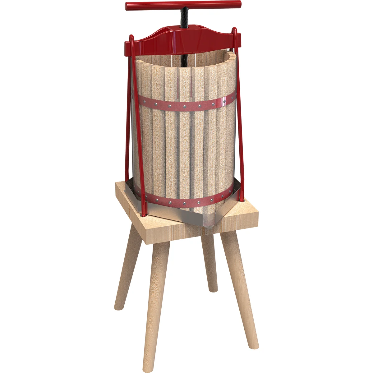 Rahmenpresse für Obst – mit Holzkorb, 10 L
