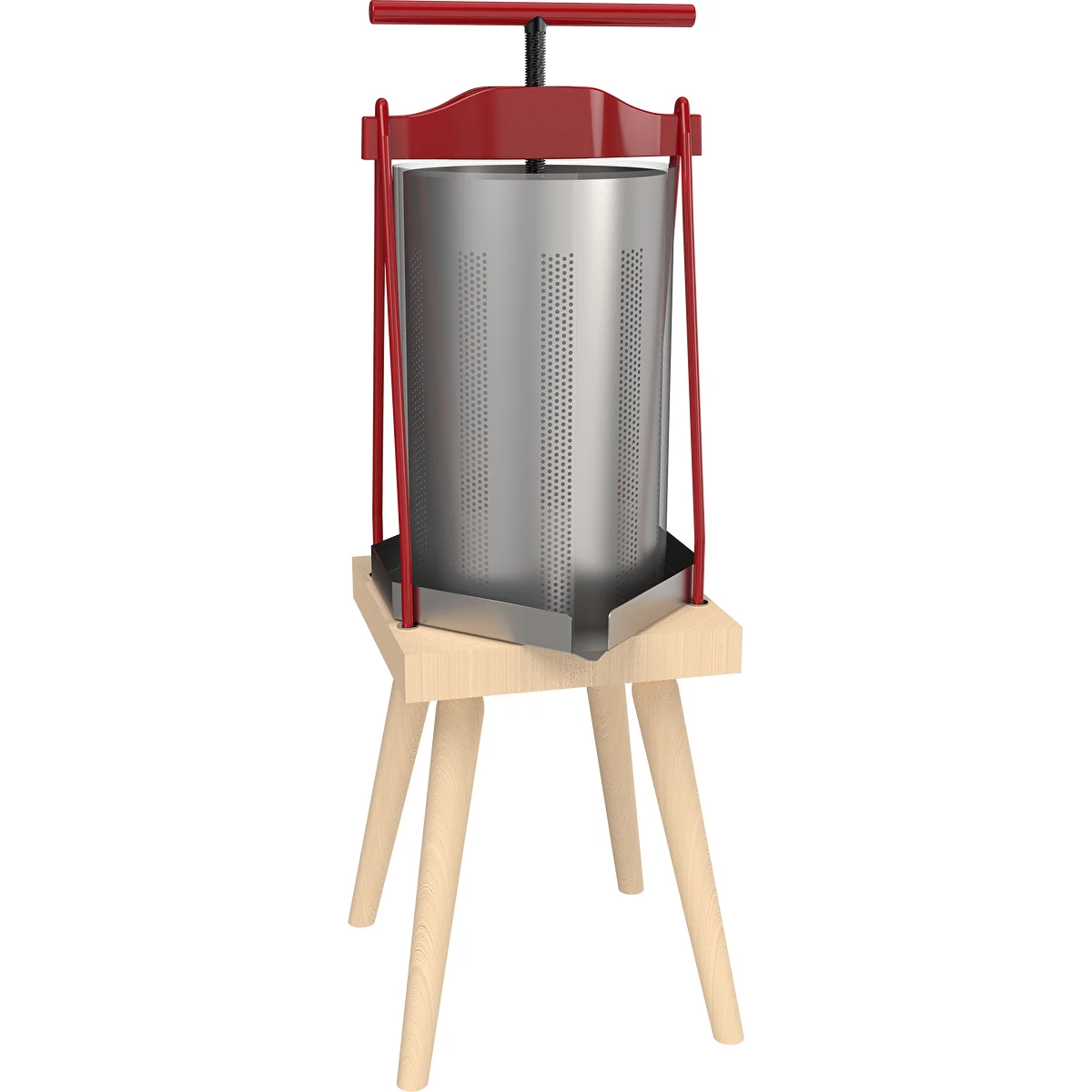 Rahmenpresse für Obst – mit Metallkorb, 10 L