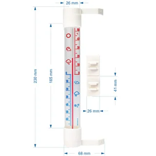 Außenthermometer mit transparenter Skala (-70 °C bis +50 °C) 23 cm, Mix – photo 2
