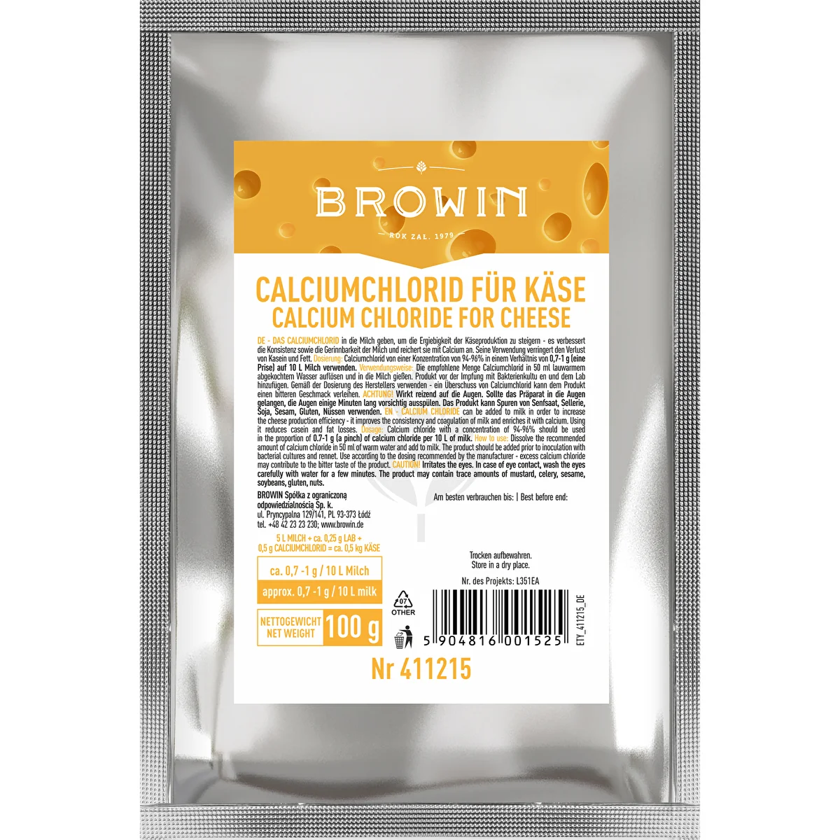 Calciumchlorid für Käse - 100 g