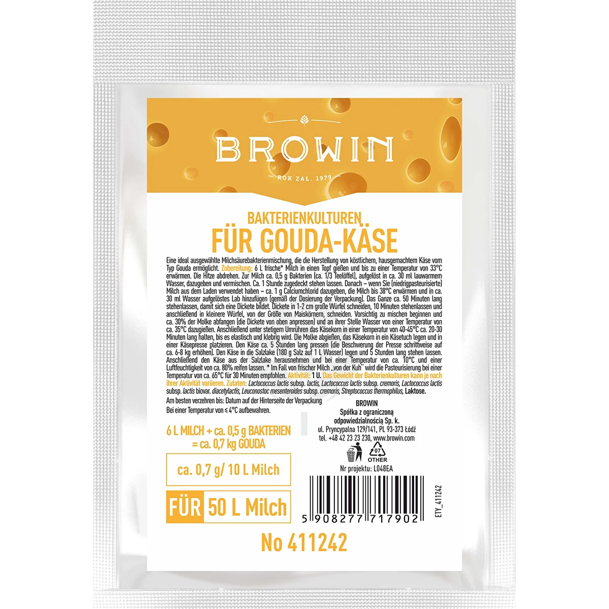Bakterienkulturen für Gouda
