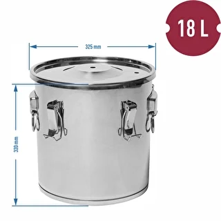 Fermentations- und Destillationsbehälter – Edelstahl 18 l, 5 Spannverschlüsse – photo 13