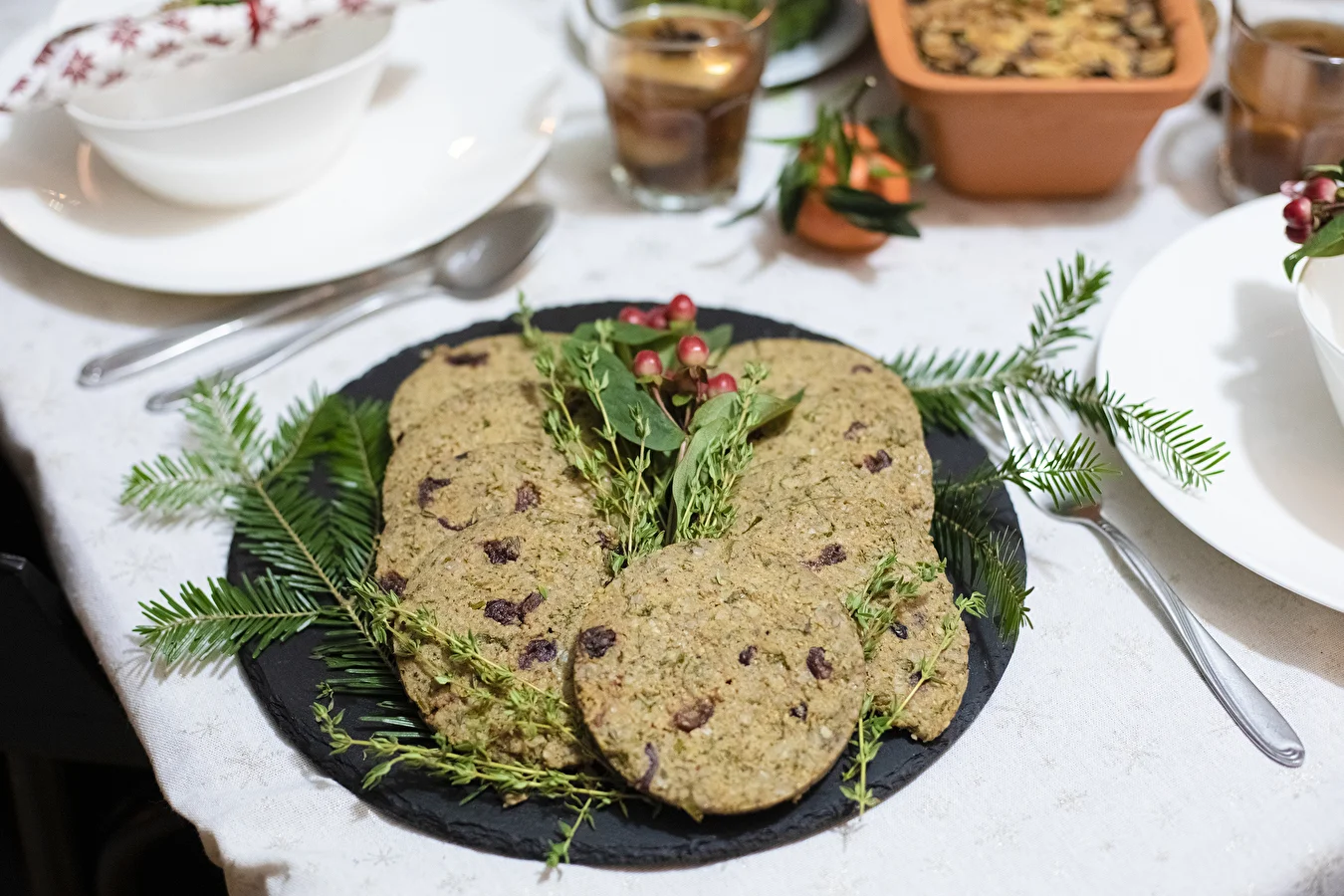 Glutenfreie, vegetarische Weihnachtspastete