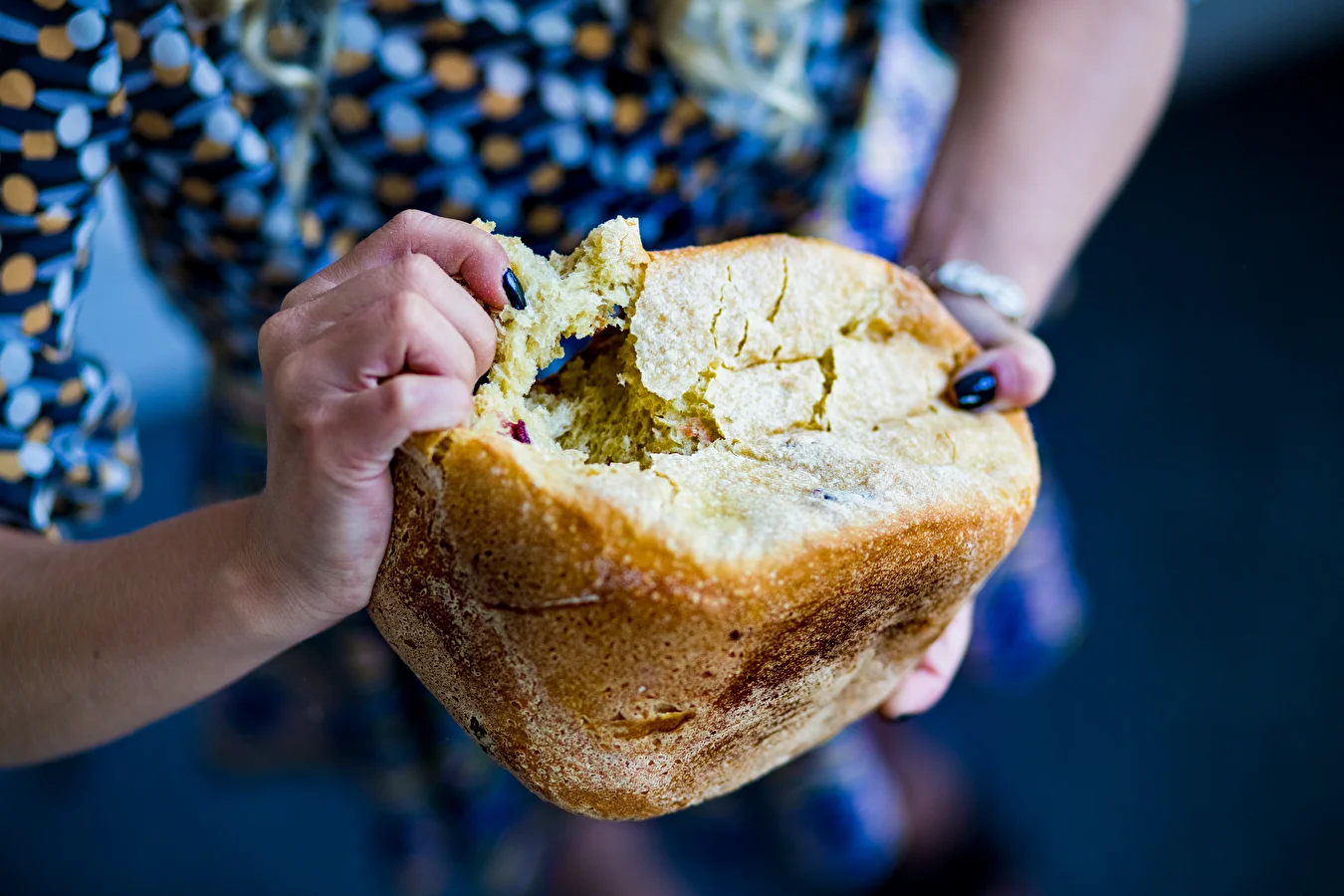 Hausgemachtes Weizenbrot mit Kürbis und Cranberries