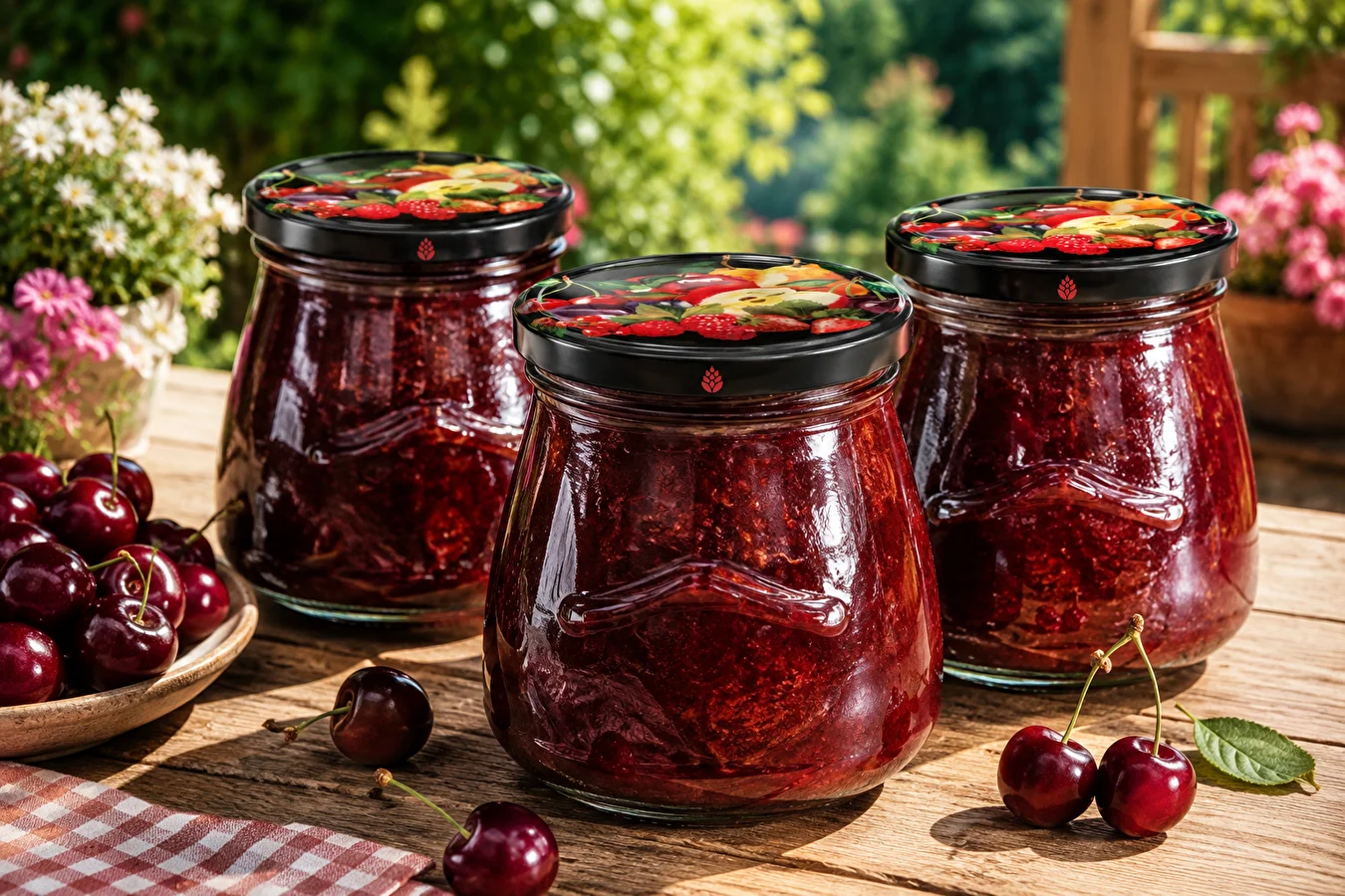 Hausgemachte Sauerkirschkonfitüre