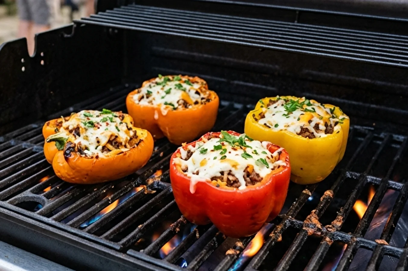 Gefüllte Paprika vom Gasgrill