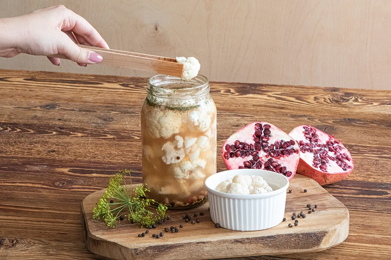 Fermentierter Blumenkohl mit Granatapfel