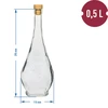 0,5 L Flasche Luigi - Korken, dekoriert, weiß - 2 ['Alkoholflasche', ' dekorative Alkoholflaschen', ' Glasflasche für Alkohol', ' Flaschen für Selbstgebrannten für die Hochzeitsfeier', ' Flasche für Likör', ' dekorative Flaschen für Likör']