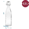 0,5 L Flasche mit hermetischem Verschluss - Quadra - 2 ['Alkoholflasche', ' dekorative Alkoholflaschen', ' Glasflasche für Alkohol', ' Flaschen für Selbstgebrannten für die Hochzeitsfeier', ' Flasche für Likör', ' Weinflasche', ' Weinflaschen', ' Likör']